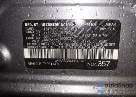 2018 Mitsubishi Outlander Sport 2.4 Se from USA, damaged, VIN JA4AR3AW9JU019181